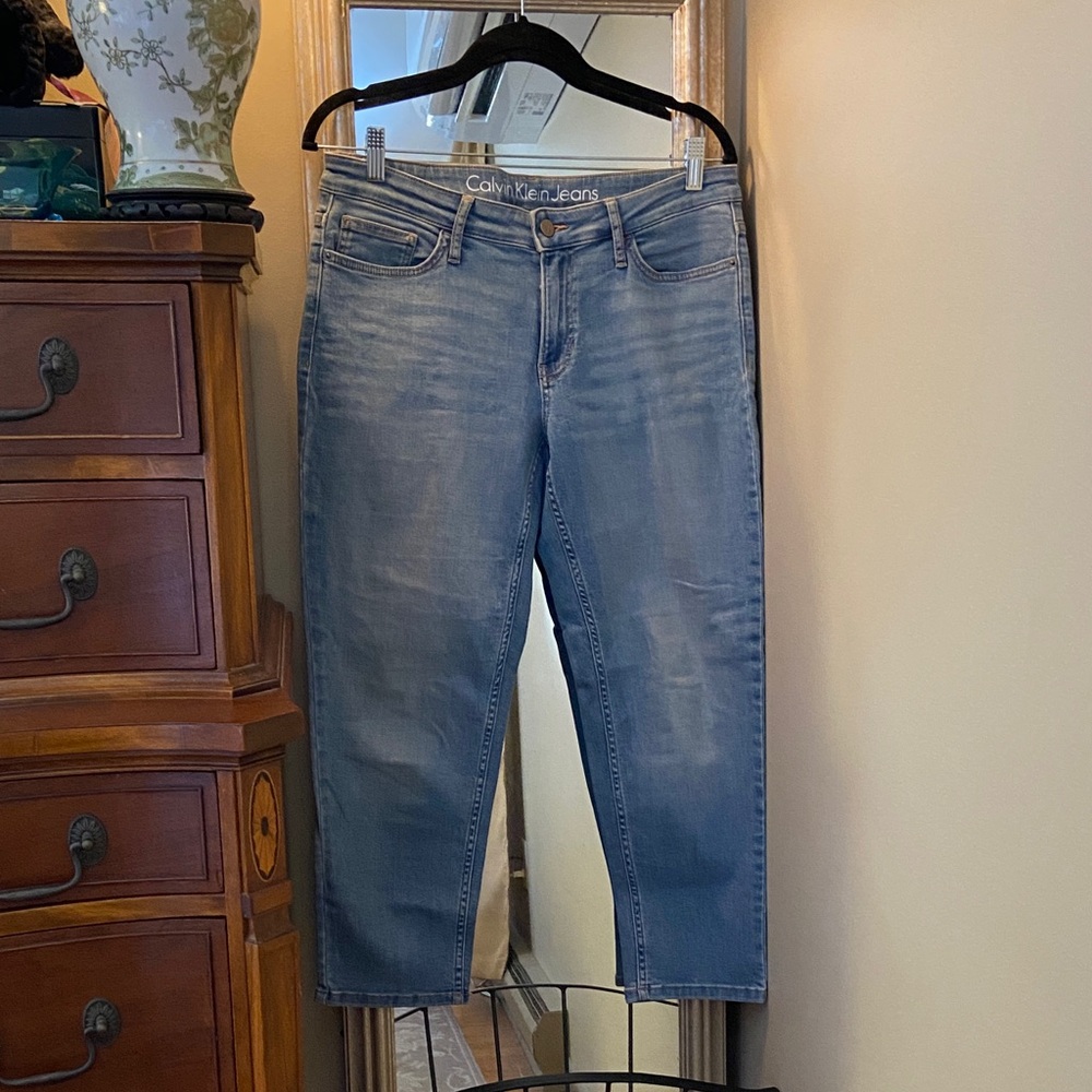 Calvin Klein capri jeams skinny stretch 12 light wash